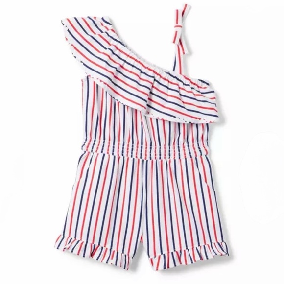 Janie and Jack Other - Janie and Jack | Red White & You Stripe Romper | 4